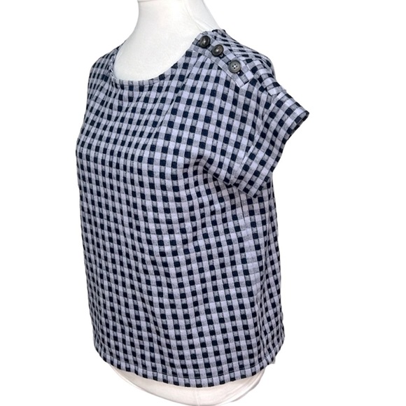Madewell Gingham Button Shoulder Blouse - Picture 3 of 7